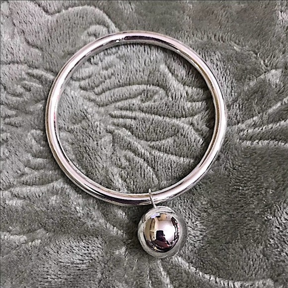 NEW STERLING SILVER CHARM BALL BANGLE BRACELET - Picture 12 of 14
